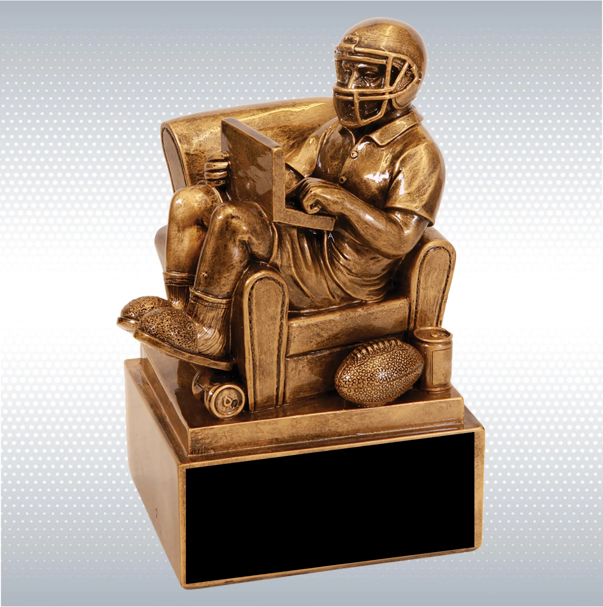 Antique Gold Fantasy Football Man in Chair 2