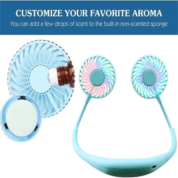 Silent portable lights with long battery life neck fan 9