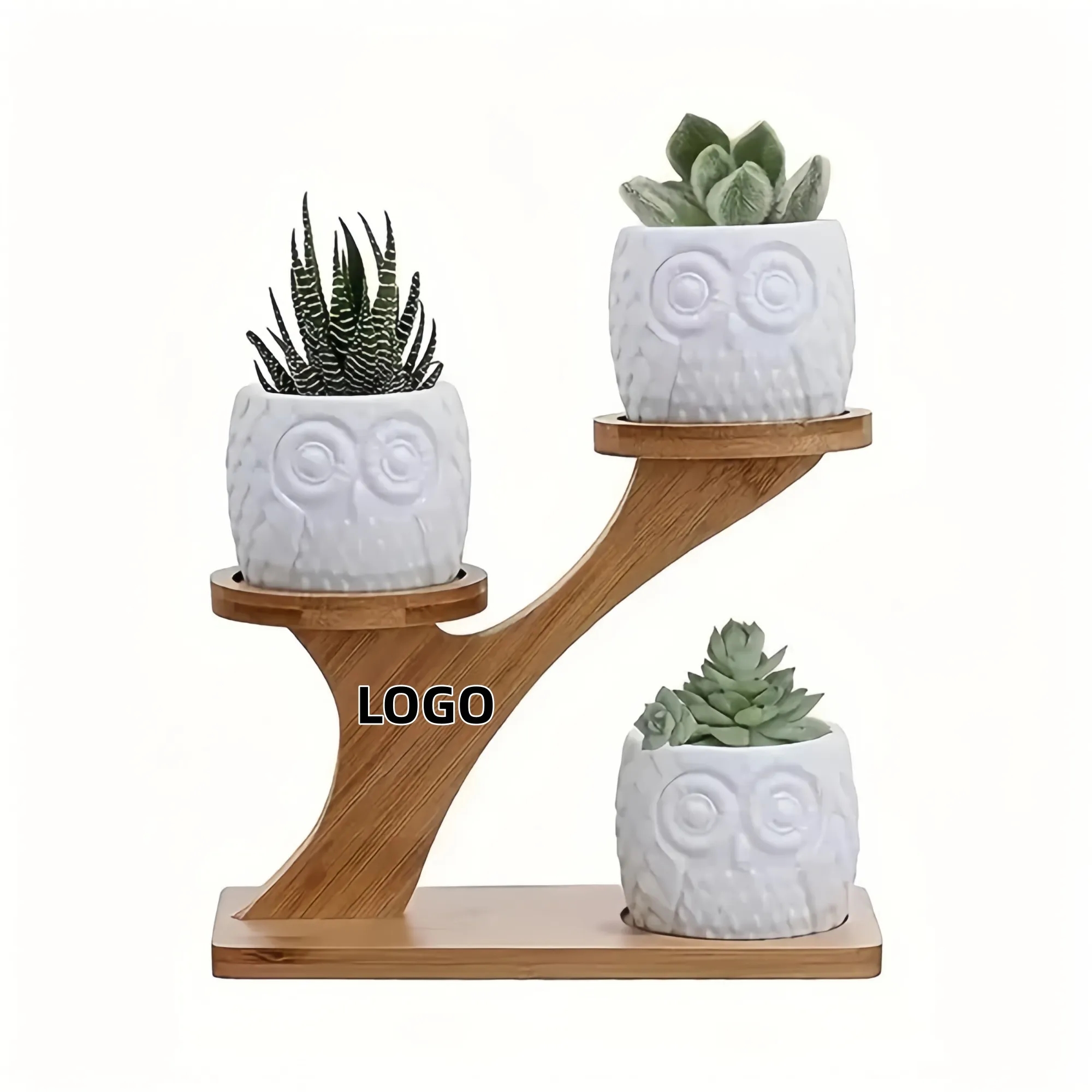 Wooden desktop plant rack indoor flower stand