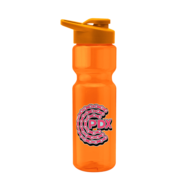 Blazer 28oz Transparent Bike Bottle w/Drink-thru Lid 346