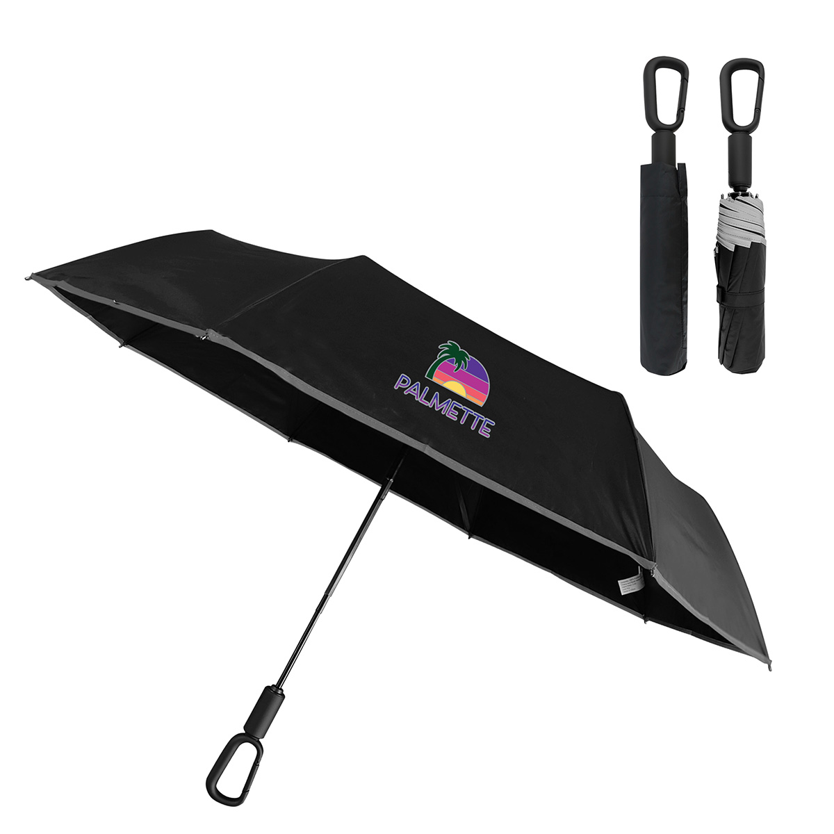 Ridgeline 46" Arc Reflective Umbrella with Carabiner Handle 16