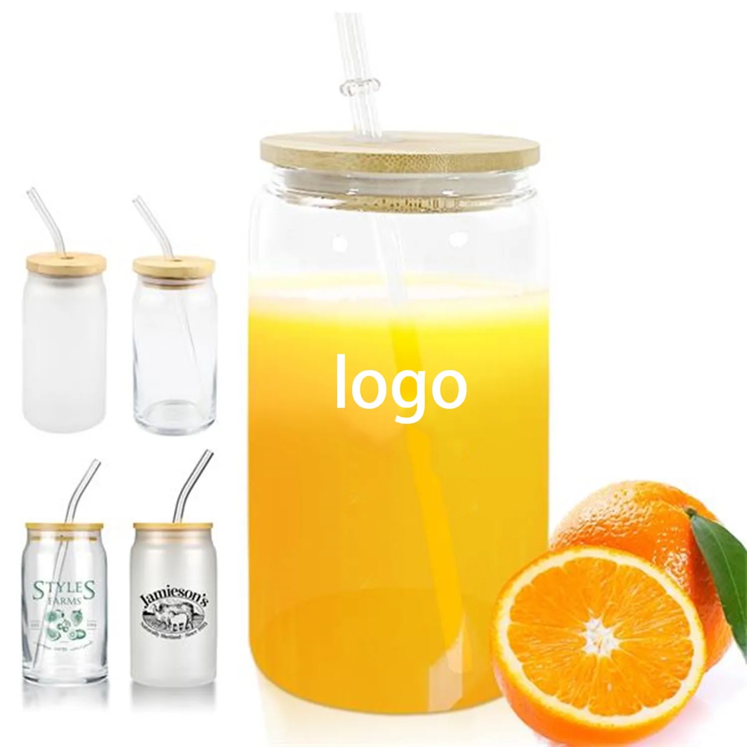 Glass Mason Jar Drink Cup 1