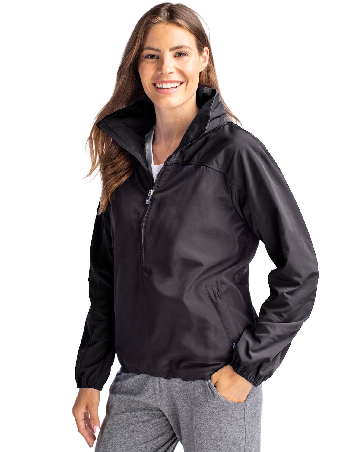 Cutter & Buck Charter Recycled Packable Womens Half Zip Anorak Jacket? 10