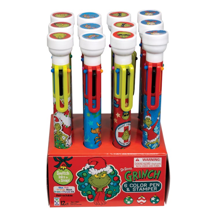 Grinch Pens with Stamper - 6 Ink Colors 3