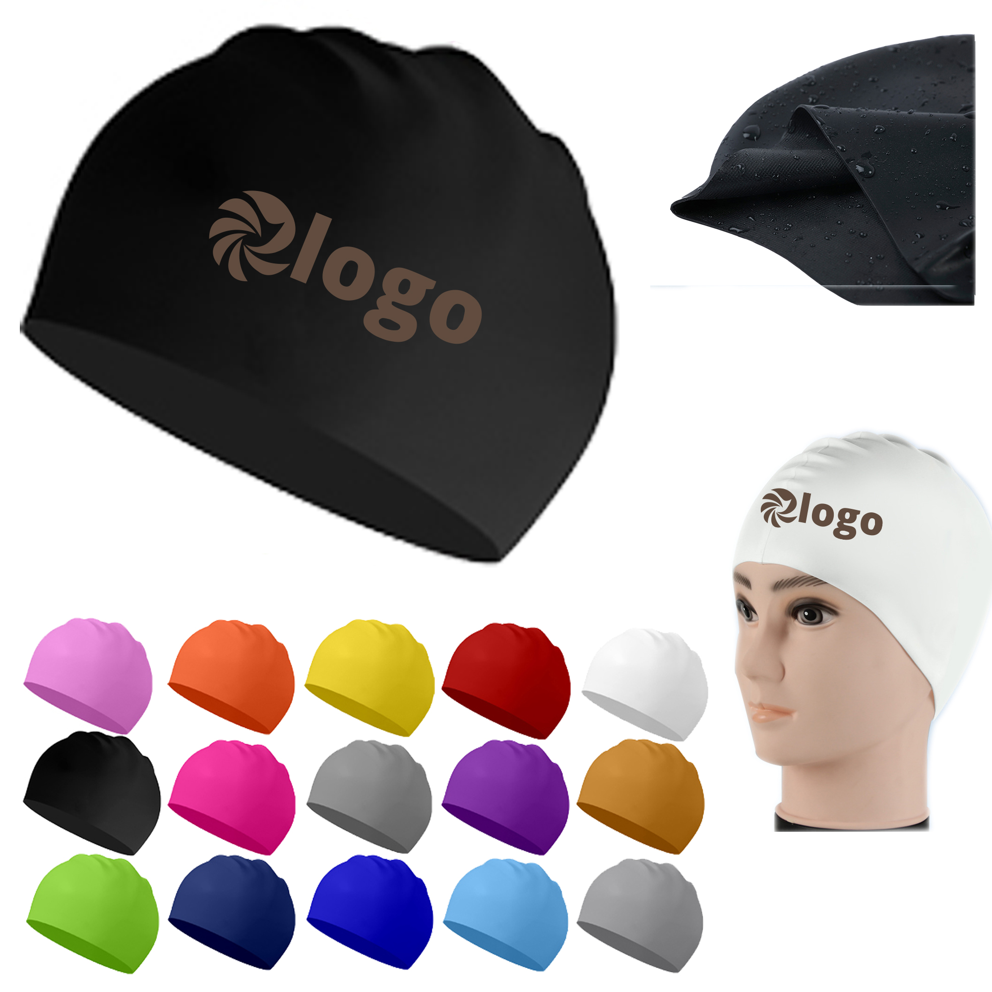 Adult Silicone Waterproof Swimming Cap 11
