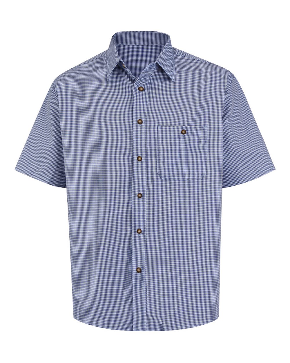 Men's Tall Mini-Plaid Uniform Short Sleeve Shirt - SP84T 5