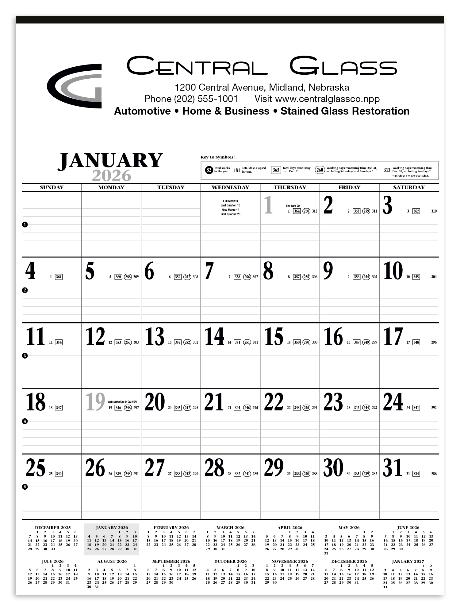 HotLine® Products Large Contractor Calendar 5