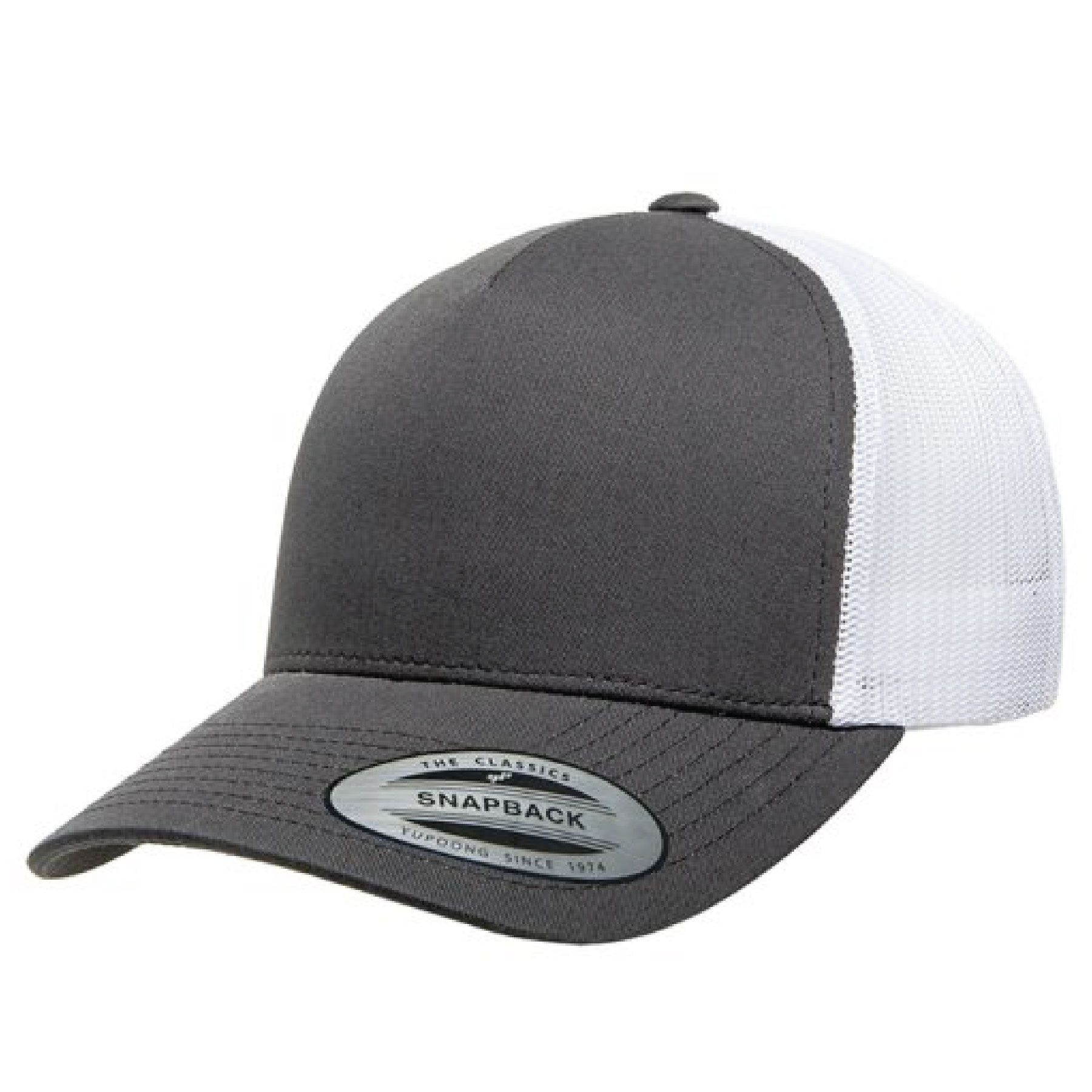 Yupoong 6506 YP Classics Five-Panel Retro Trucker Hat with Leatherette Patches or Embroidery 4