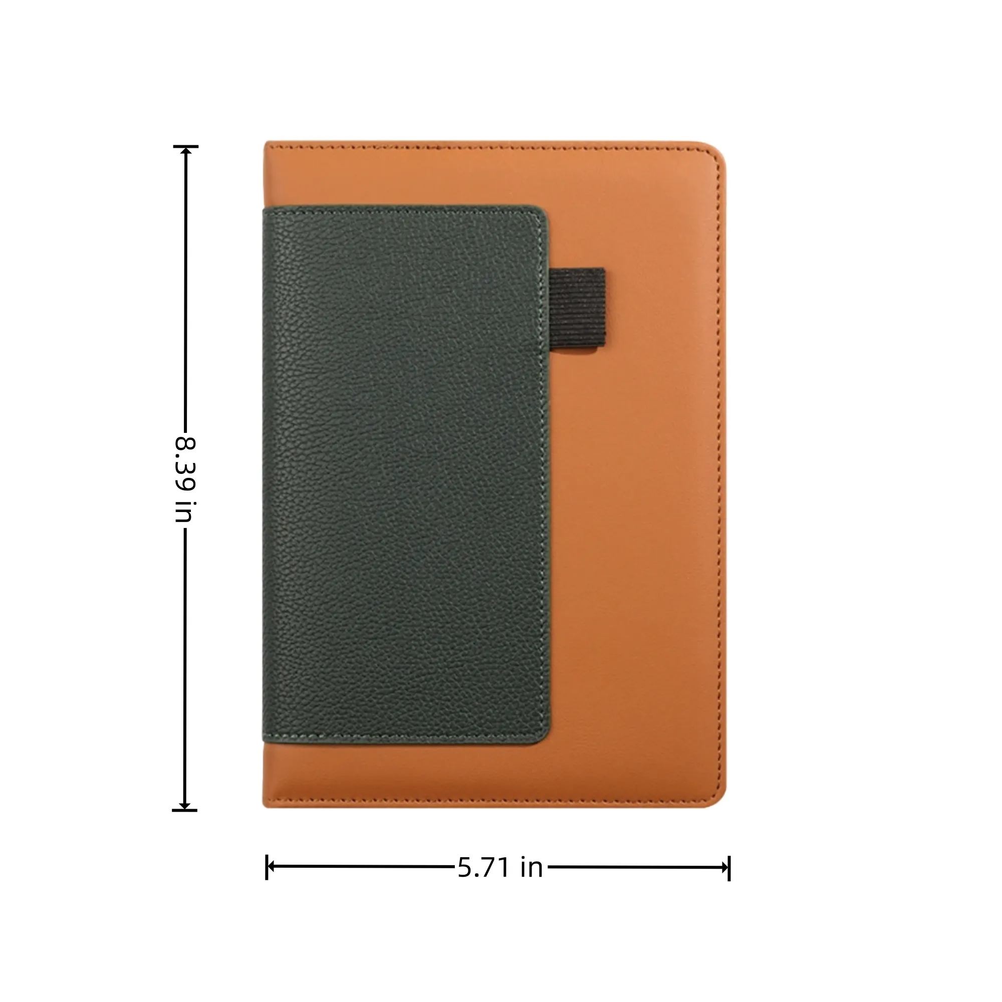 Leather Two-Tone Notebook Cover With Snap Strap For Branding 3