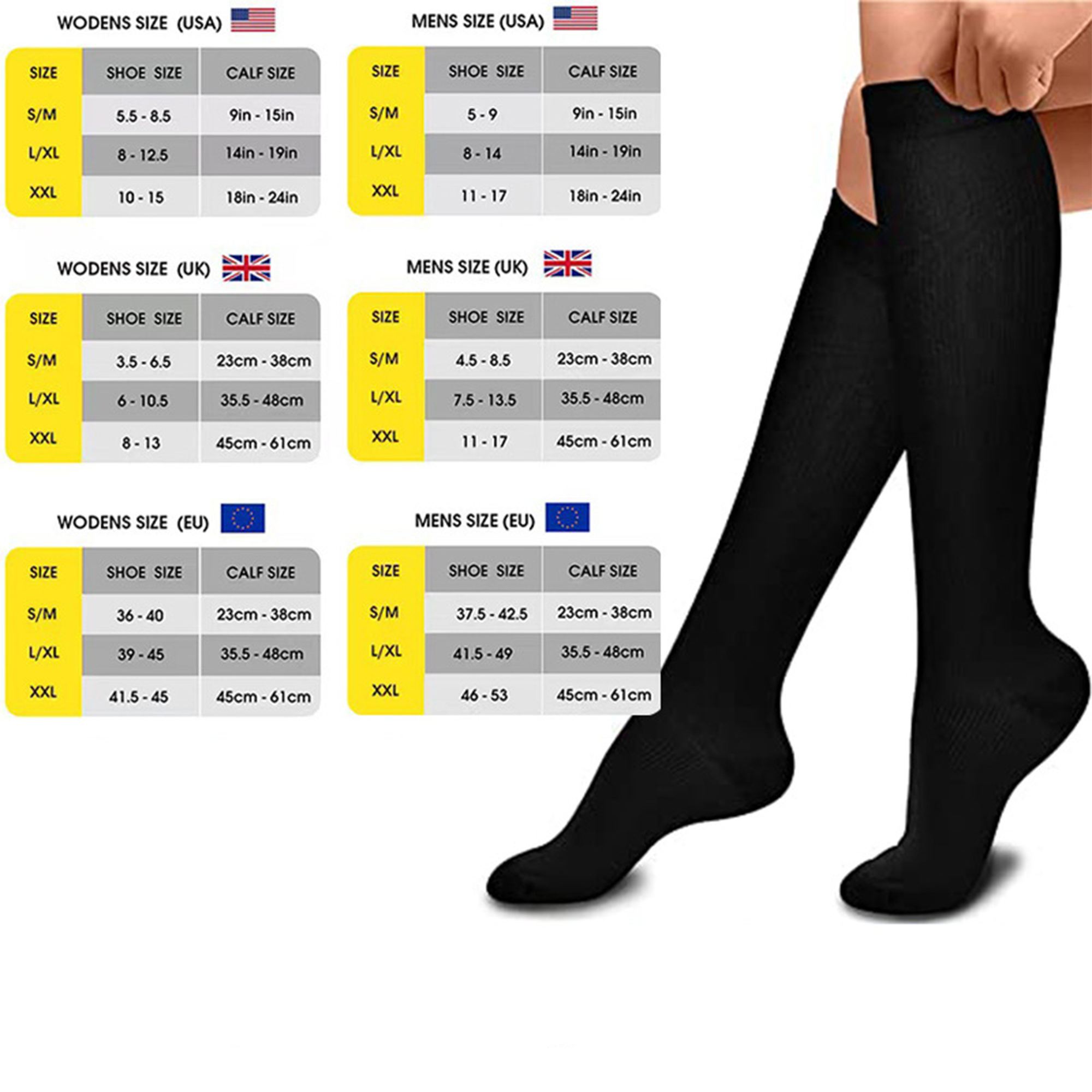 Spandex Solid Color Sports Pressure Socks 6