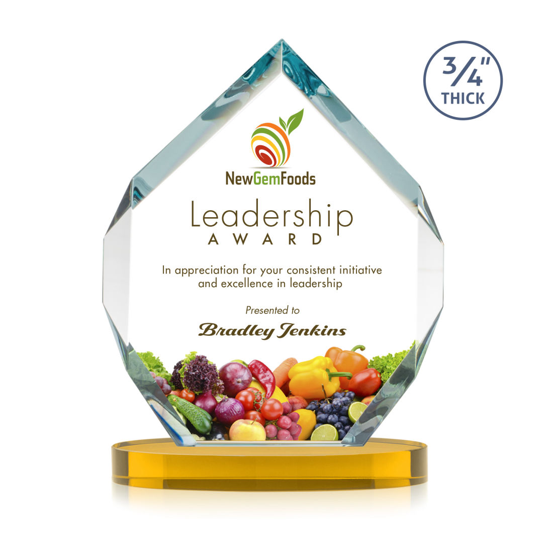 Royal Diamond VividPrint™ Award on Alberton Base - Amber 9