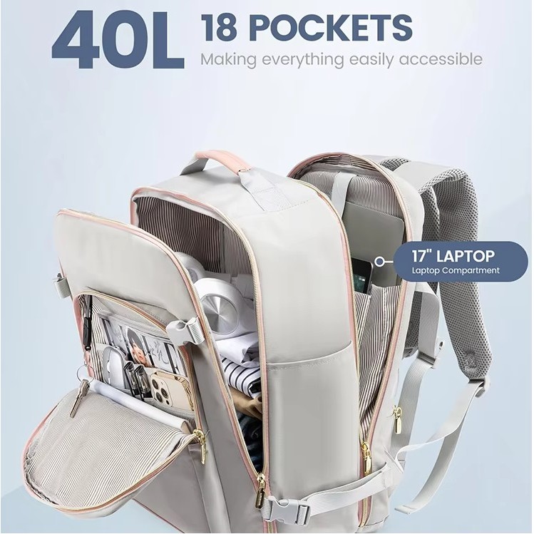 40L Carry on Backpack for Traveling on Airplane 1