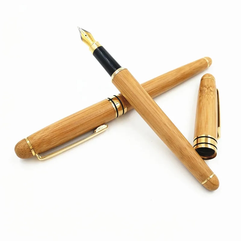 Bamboo Fountain/Rollerball Pen Set with Gift Case 4