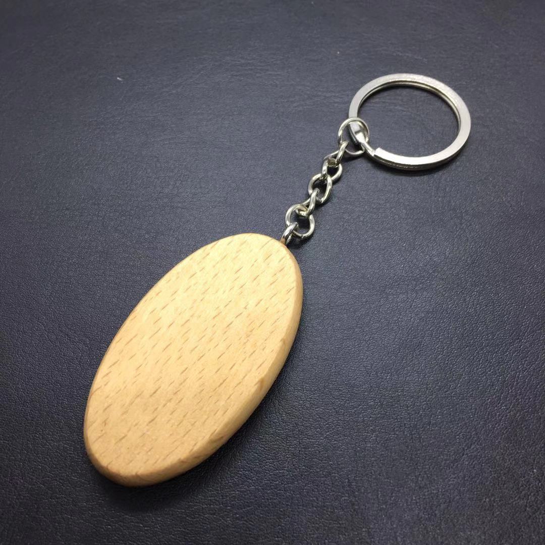 Wood Euro Key Ring 5