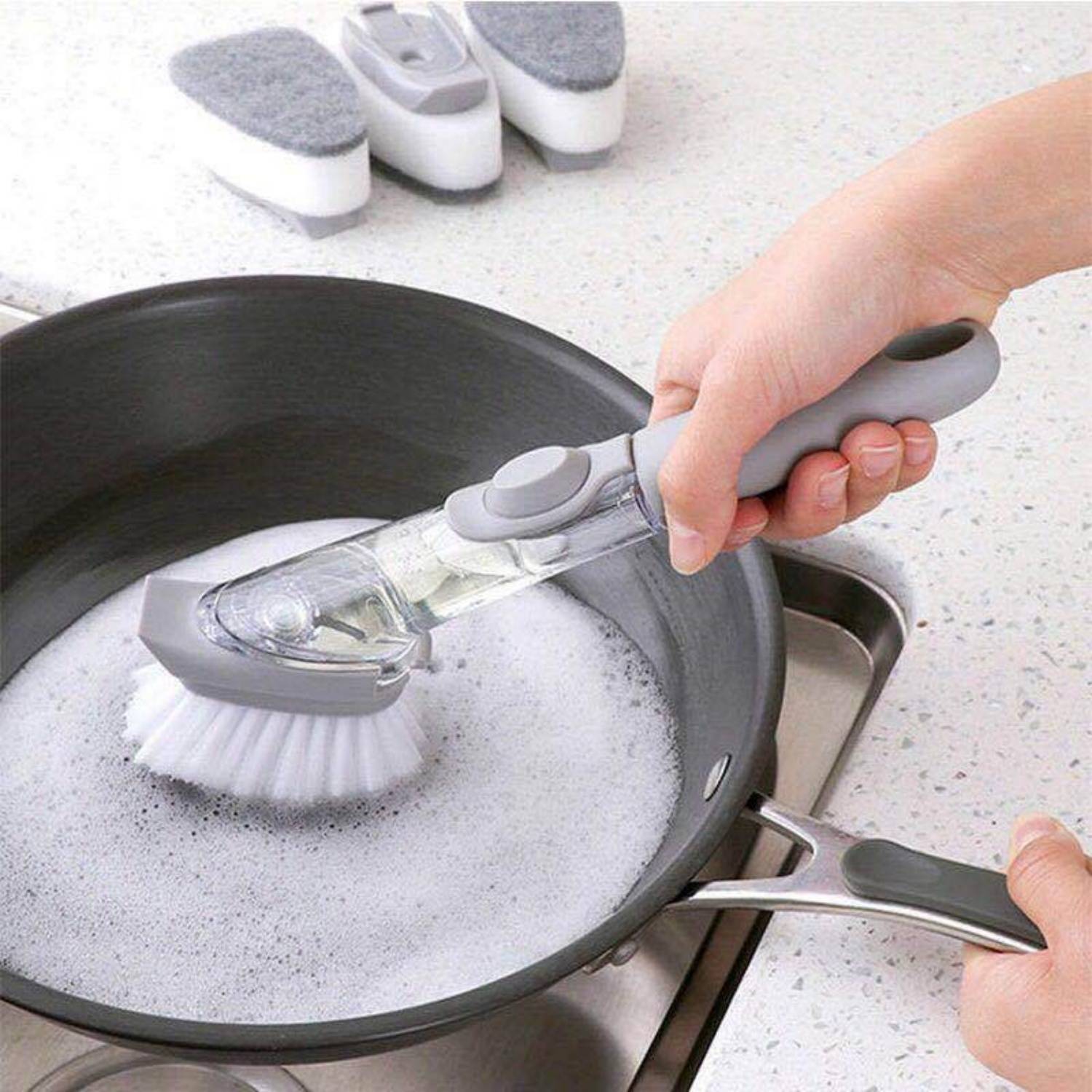 Automatic Liquid Washing Dish Cleaning Brush 5