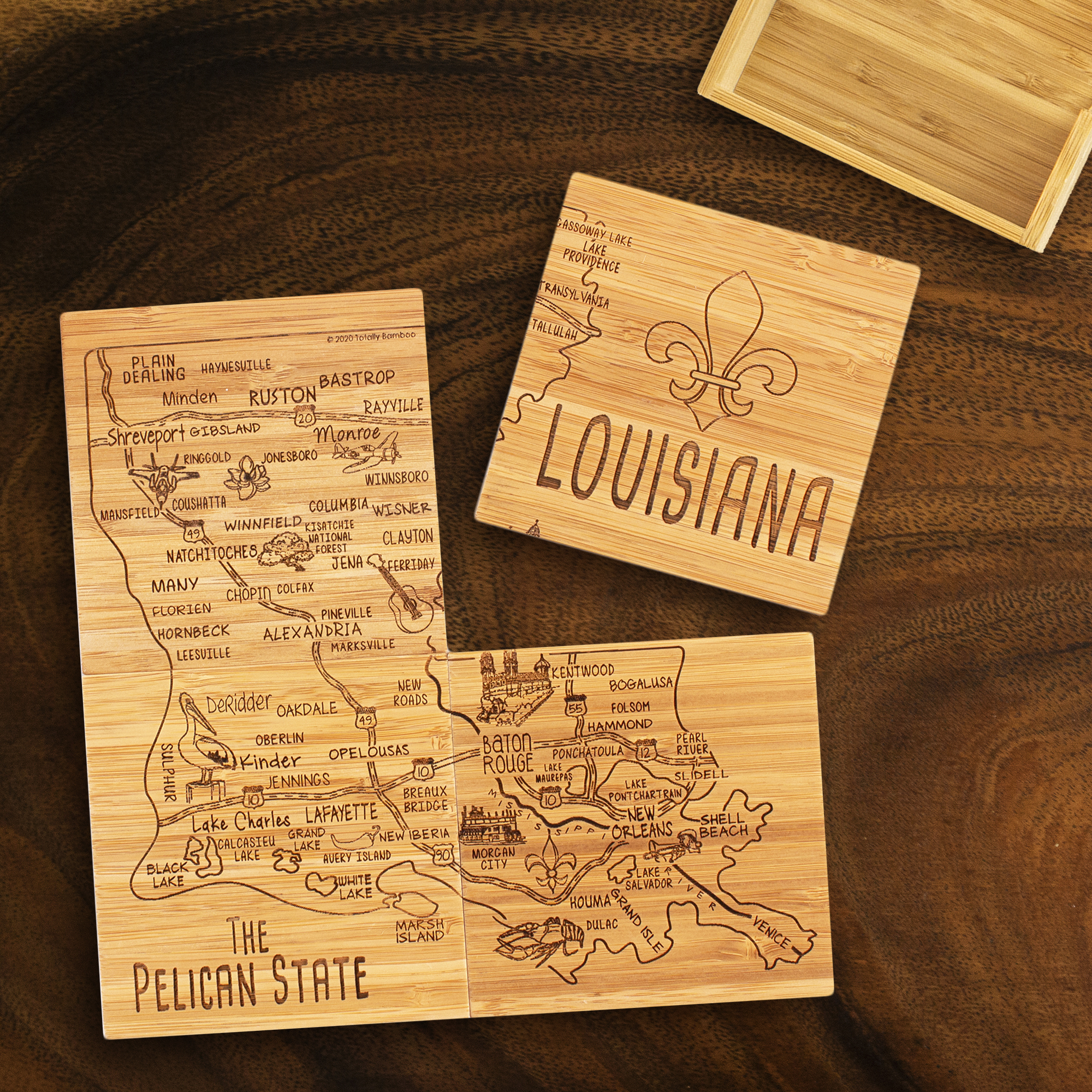 Louisiana Puzzle Coaster Set 8