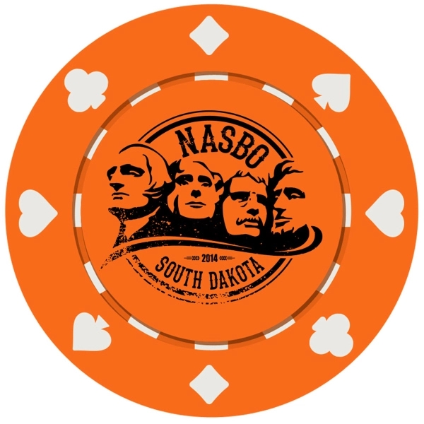 Suited Style Poker Chip with 2 Side Imprint (10 Colors)