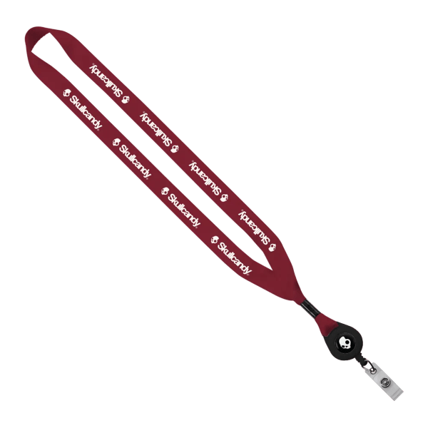 3/4" Polyester Lanyard with Metal Crimp & Retractable Badge Reel 293