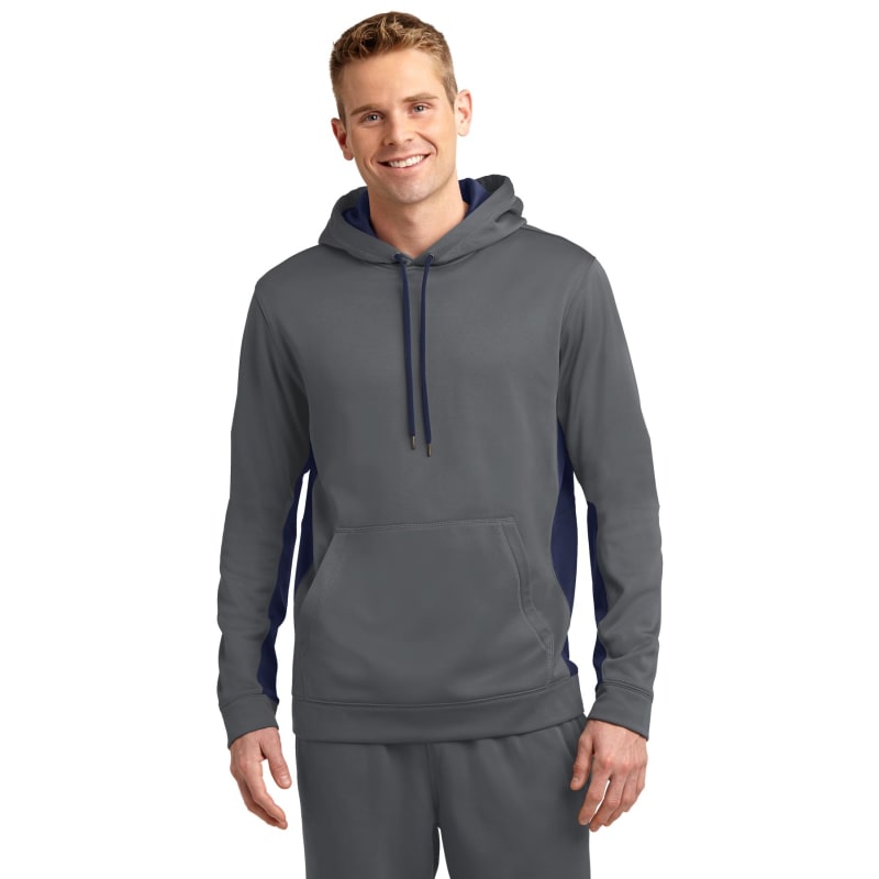 Sport-Tek Sport-Wick Fleece Colorblock Hooded Pullover. 14