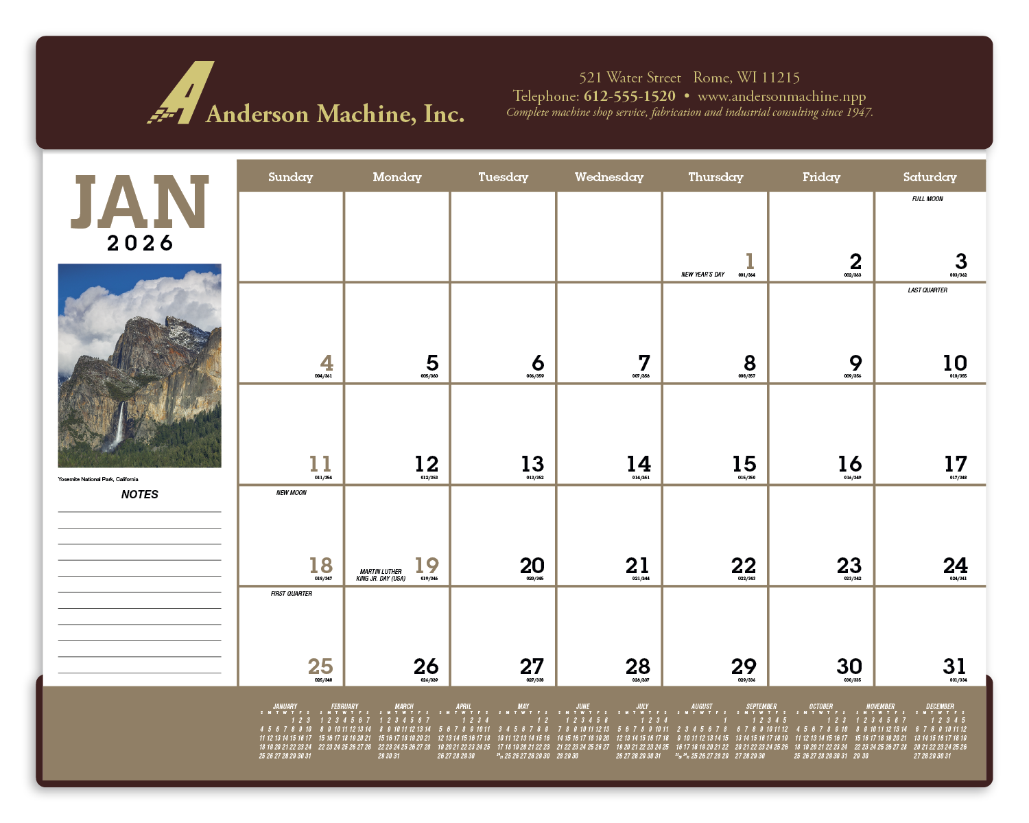 Triumph® Calendars Scenic Desk Pad 52