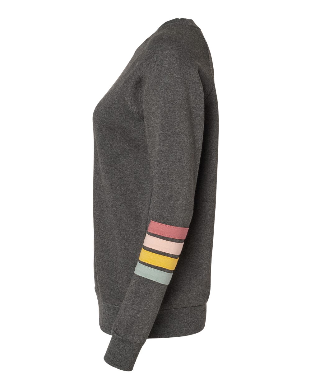 Women's Striped Sleeves Crewneck Sweatshirt - W23152 3