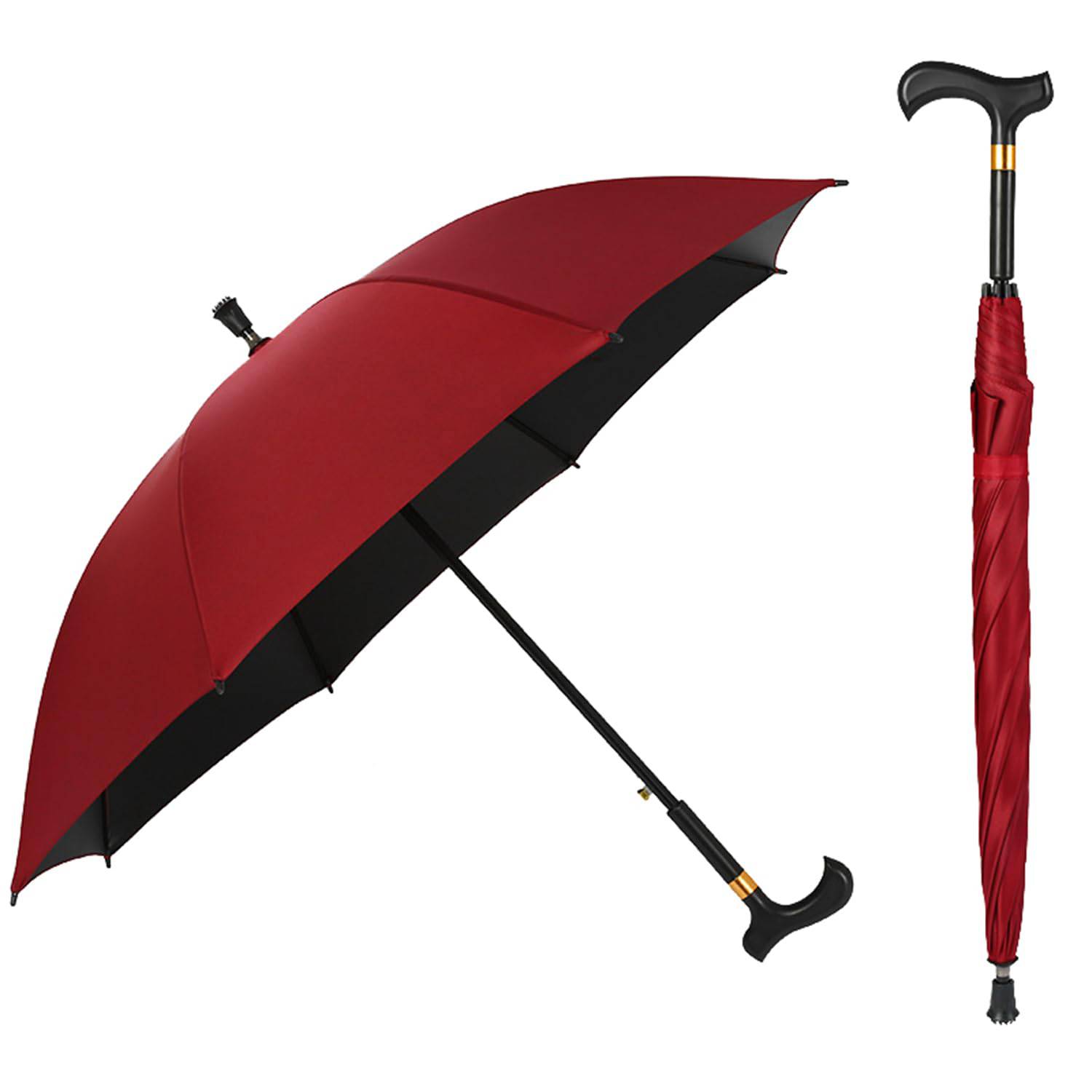 12-Rib Anti-Slip Walking Cane Umbrella for Seniors 1