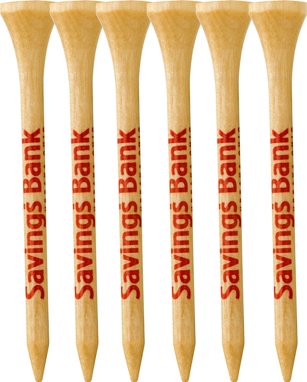 6 Pack of Wood Golf Tees