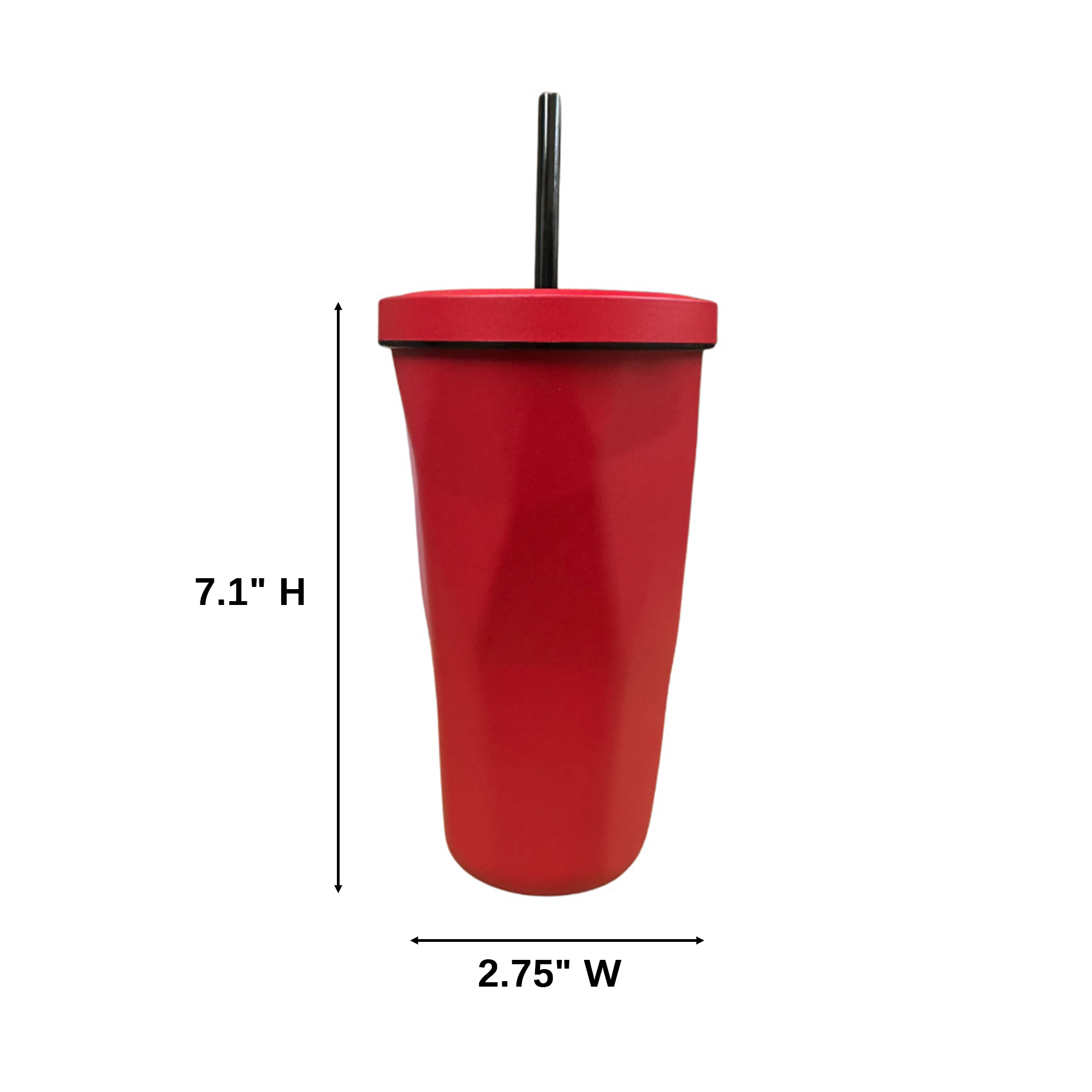16 Ounce Diamond Shape Travel Tumbler With Straw 2.75" x 7.1" 10