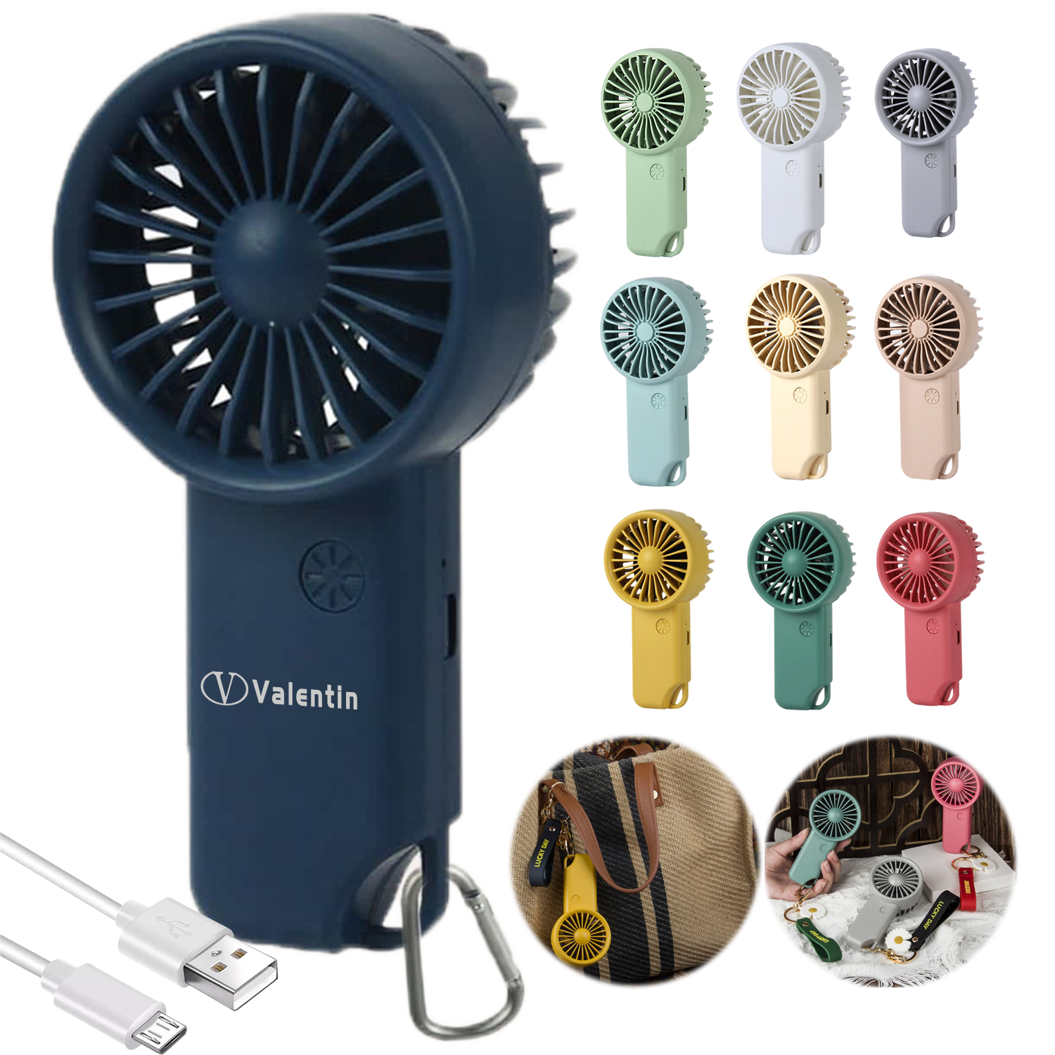 Mini Usb Charging Fan With Carabiner 2