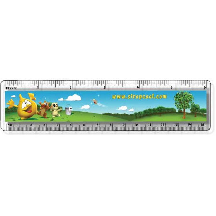 .060 Clear Plastic Rulers, InkJet Full Colour + white, (1.5" x 6.25") Round corners