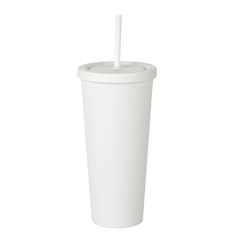 24oz Frosted Plastic Tumbler with Lid And Straw 12