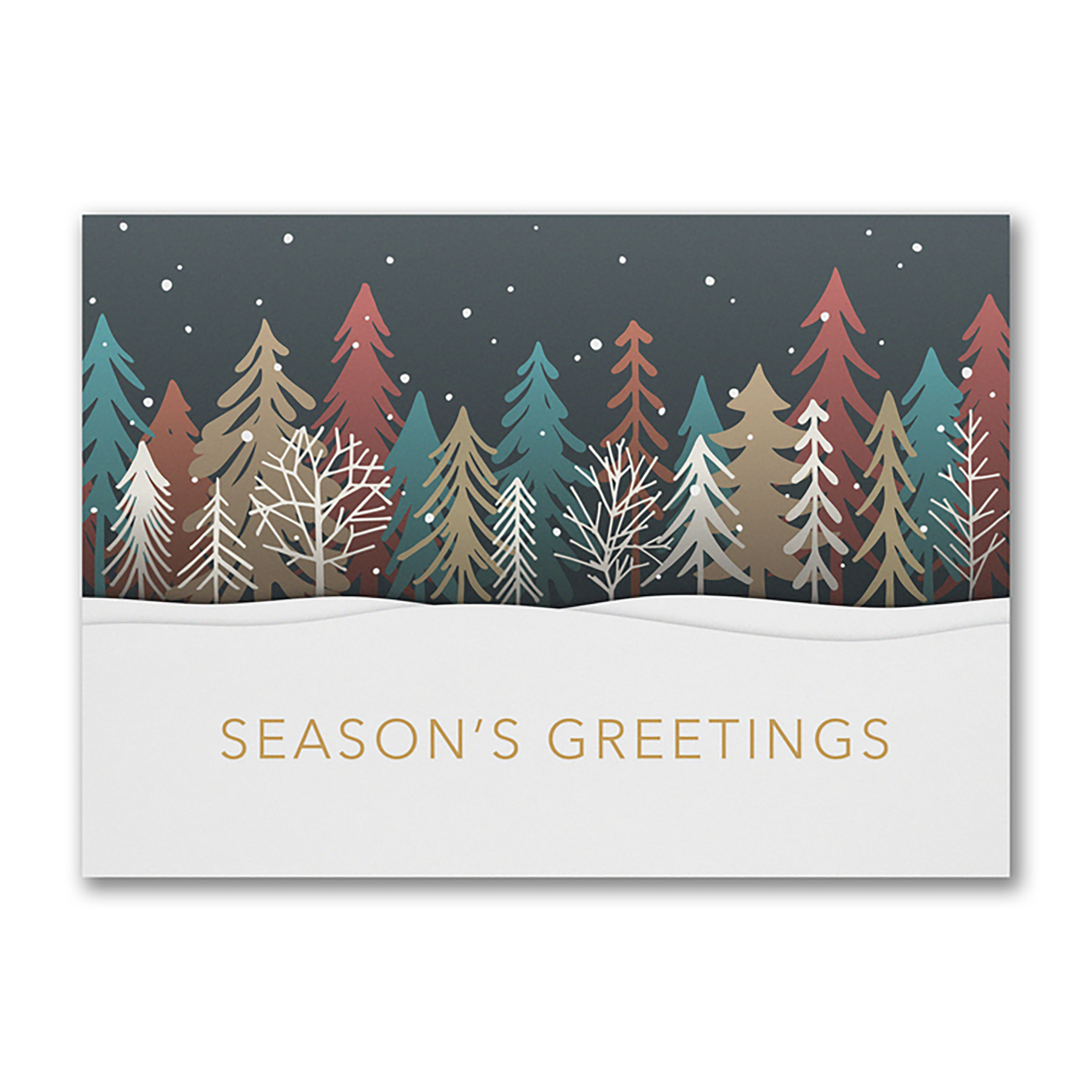 Colored Treeline Economy Holiday Card 1