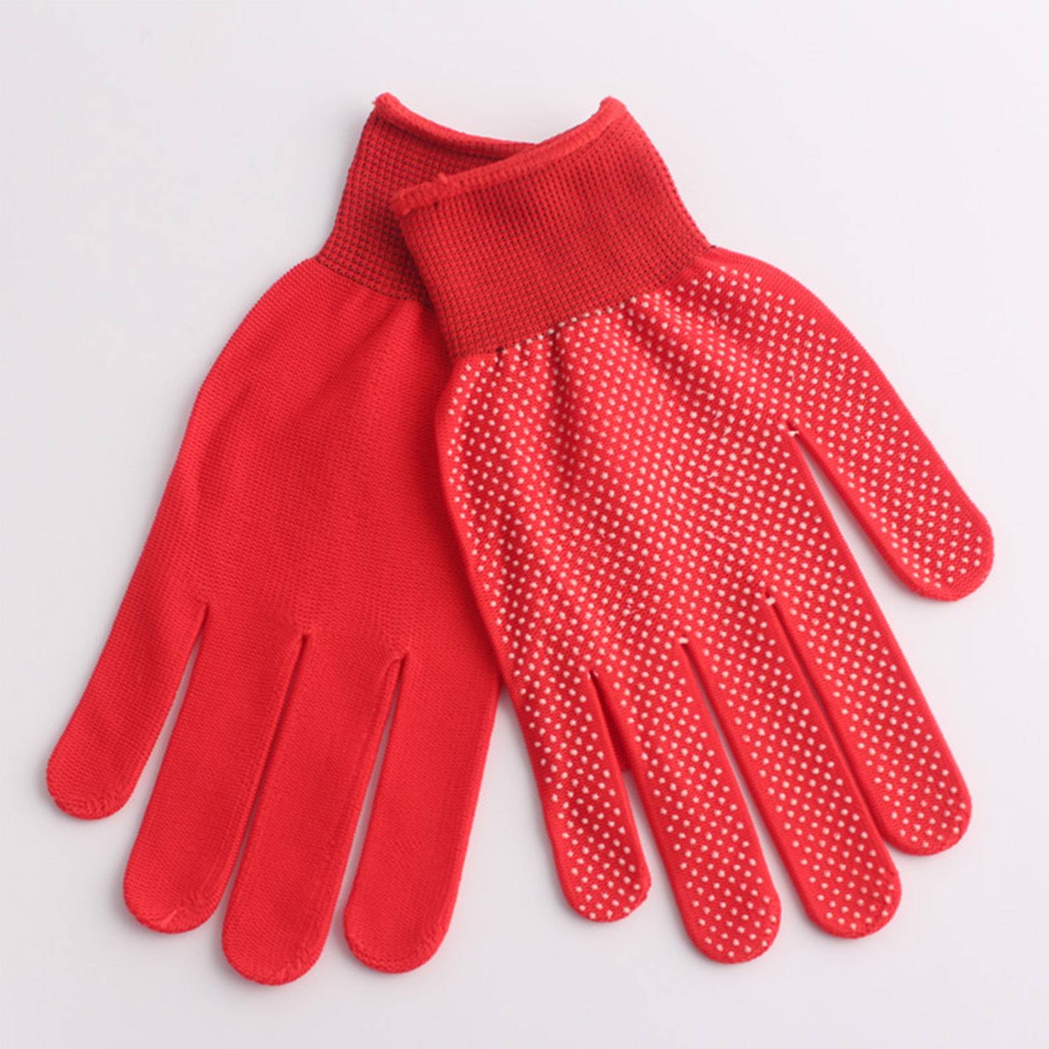 Breathable Nylon with PVC Dotted Anti-Slip Gloves 6