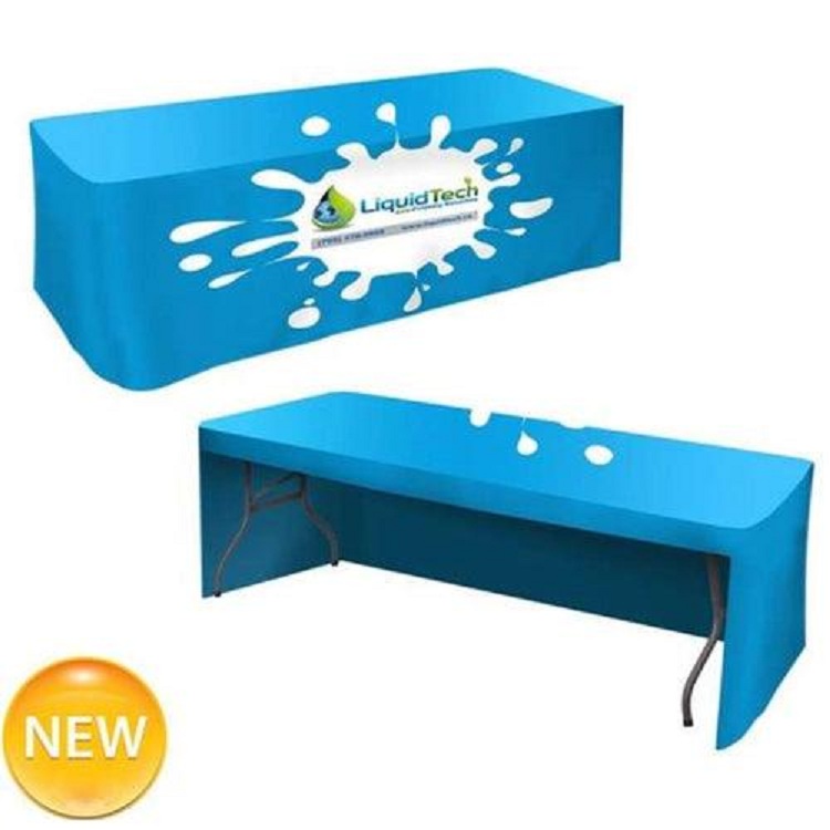 Premium Fitted Table Cover 4ft 3-Sided (Open Back) (Full-Color Dye Sublimation, Full Bleed)