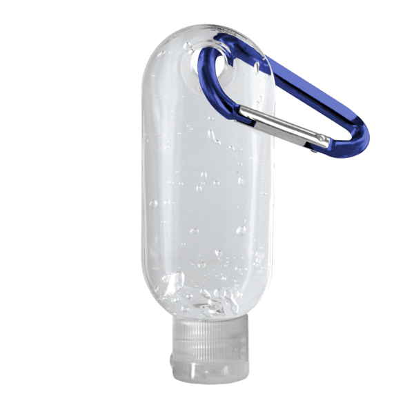 1.9 oz. Clear Sanitizer in Clear Bottle with Carabiner 22