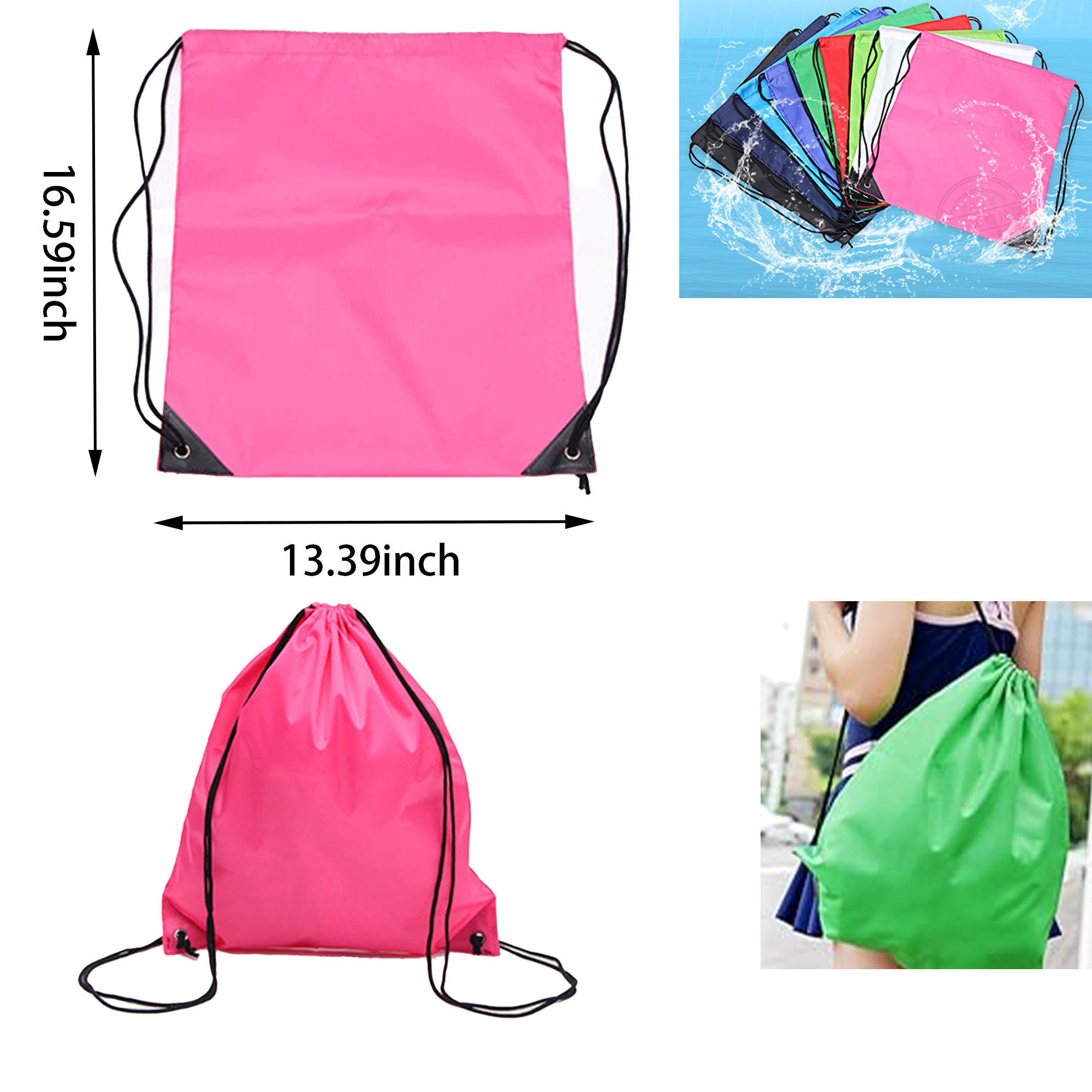 MOQ 50 210D Polyester String Bag 5