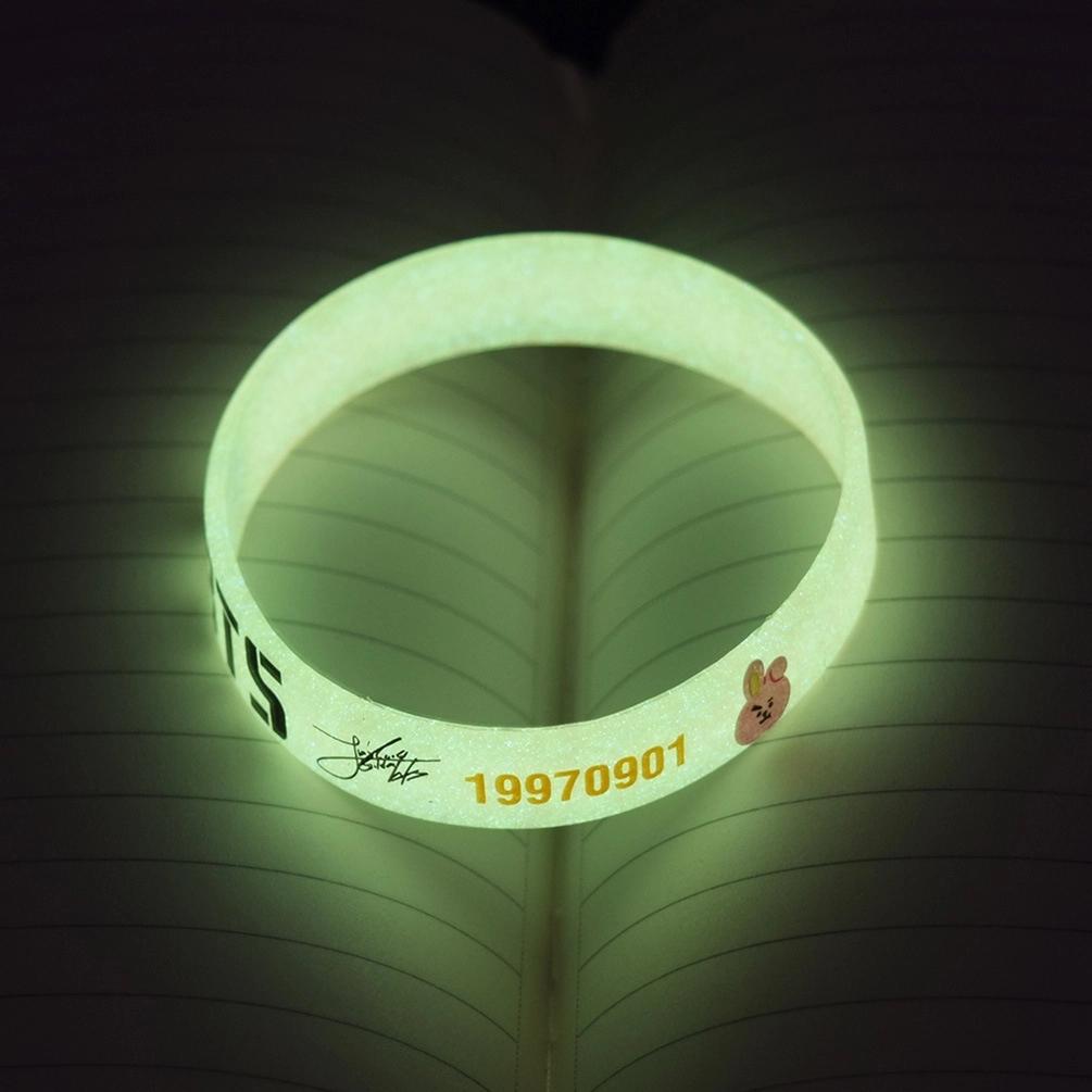1/2" Glowing printing silicone bracelet wristbands 5