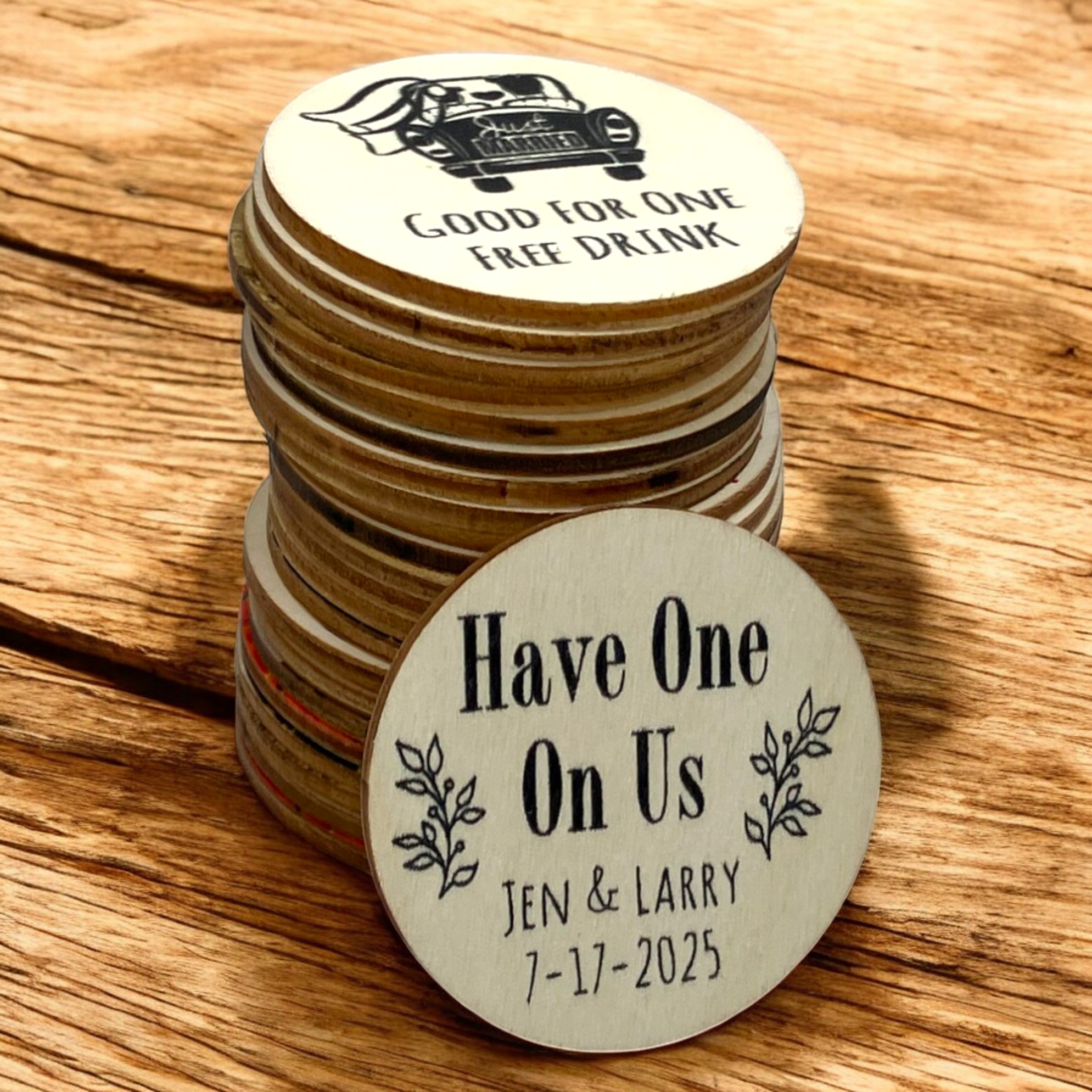 2" Round Wooden Token 8