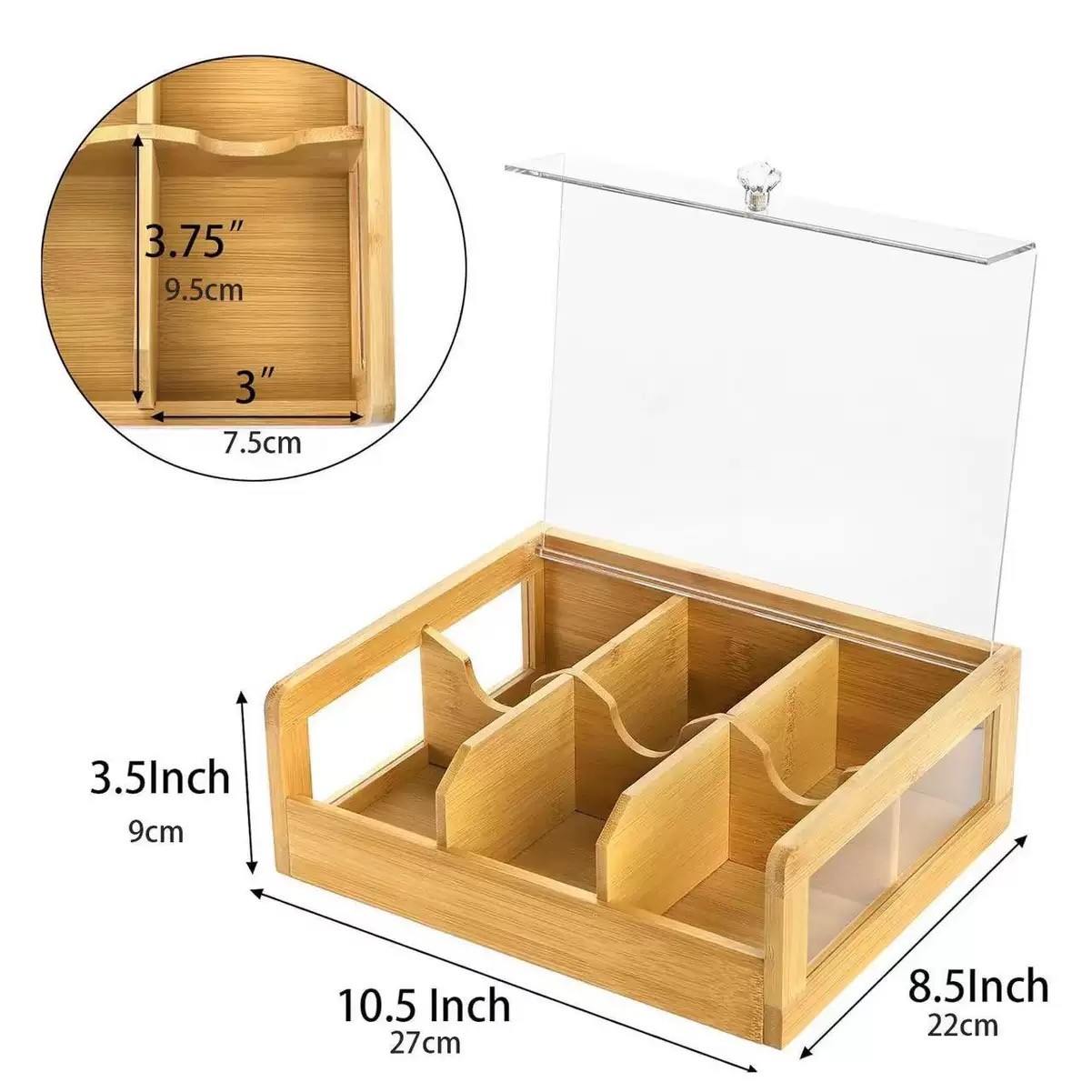 Bamboo Tea Storage Box 2