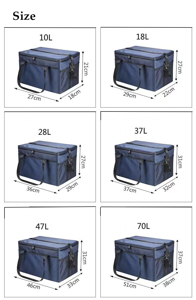 28L Waterproof Large Capacity Reusable Thermal Food Carrier Tote Insulation Bag 2