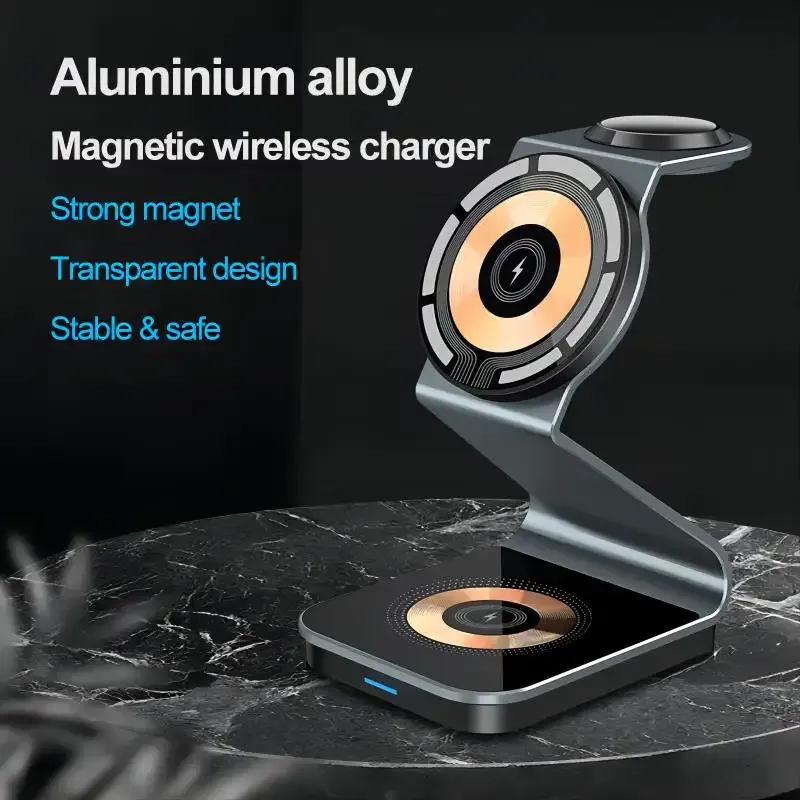 3 in 1 Wireless Charger Stand Aluminum Alloy 7
