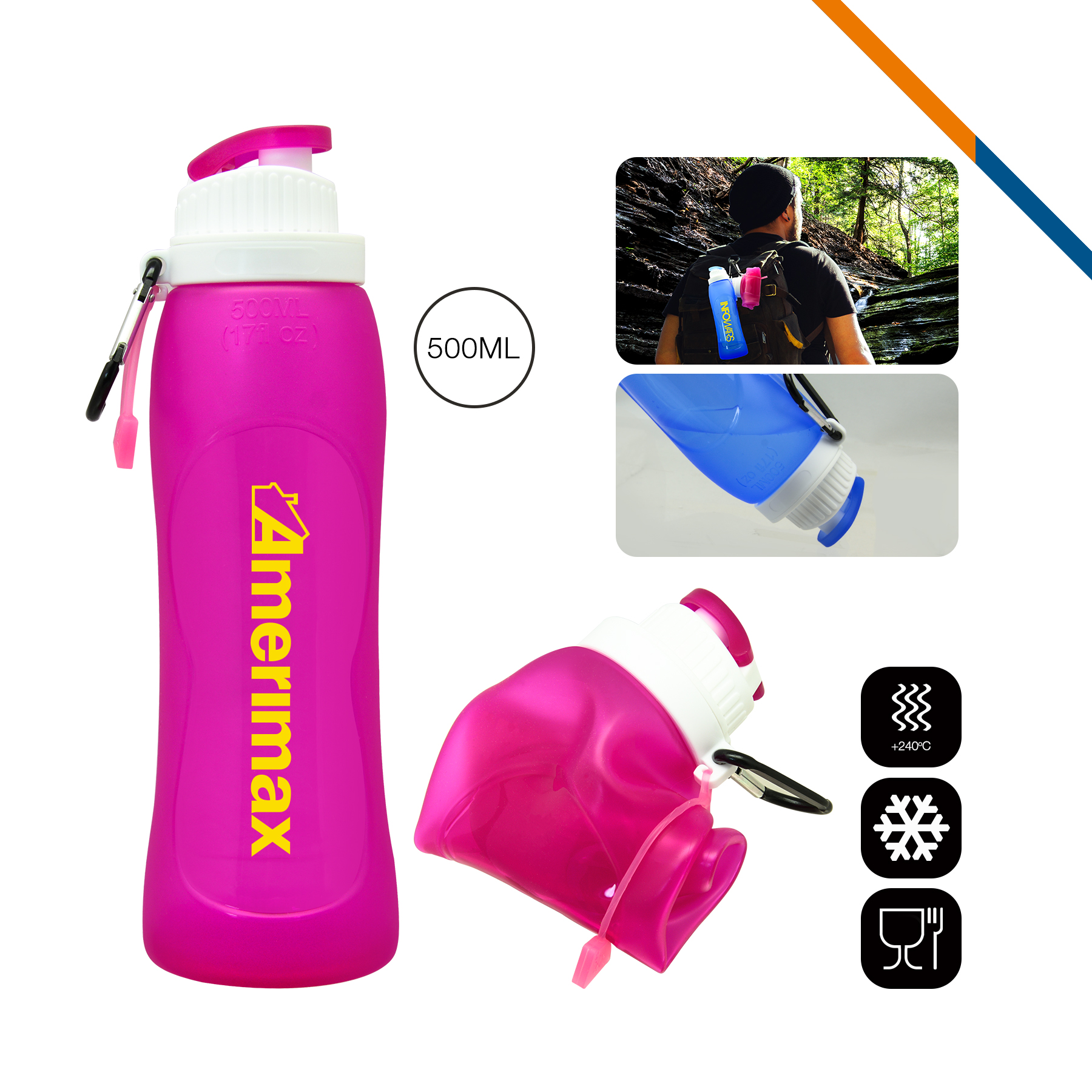 H2O Collapsible Water Bottle Large (17 Oz.) 3