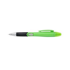 White Barrel Pen With Highlighter 2