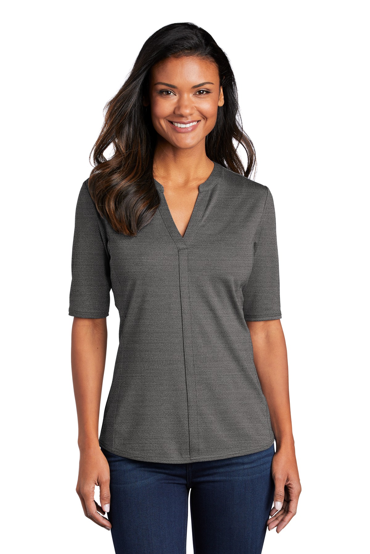 Women's Stretch Heather Open Neck Top
