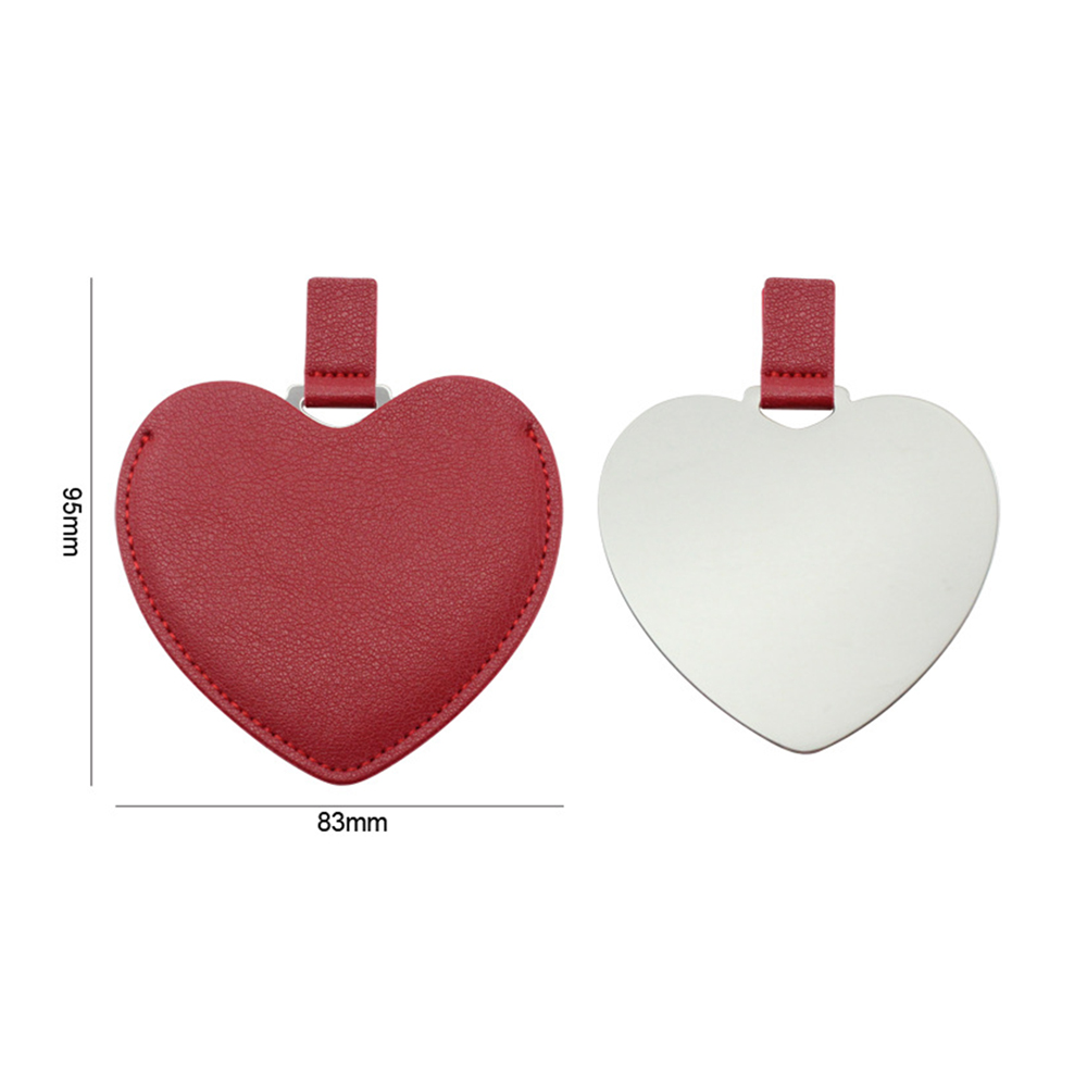 Portable stainless steel heart makeup mirror 9
