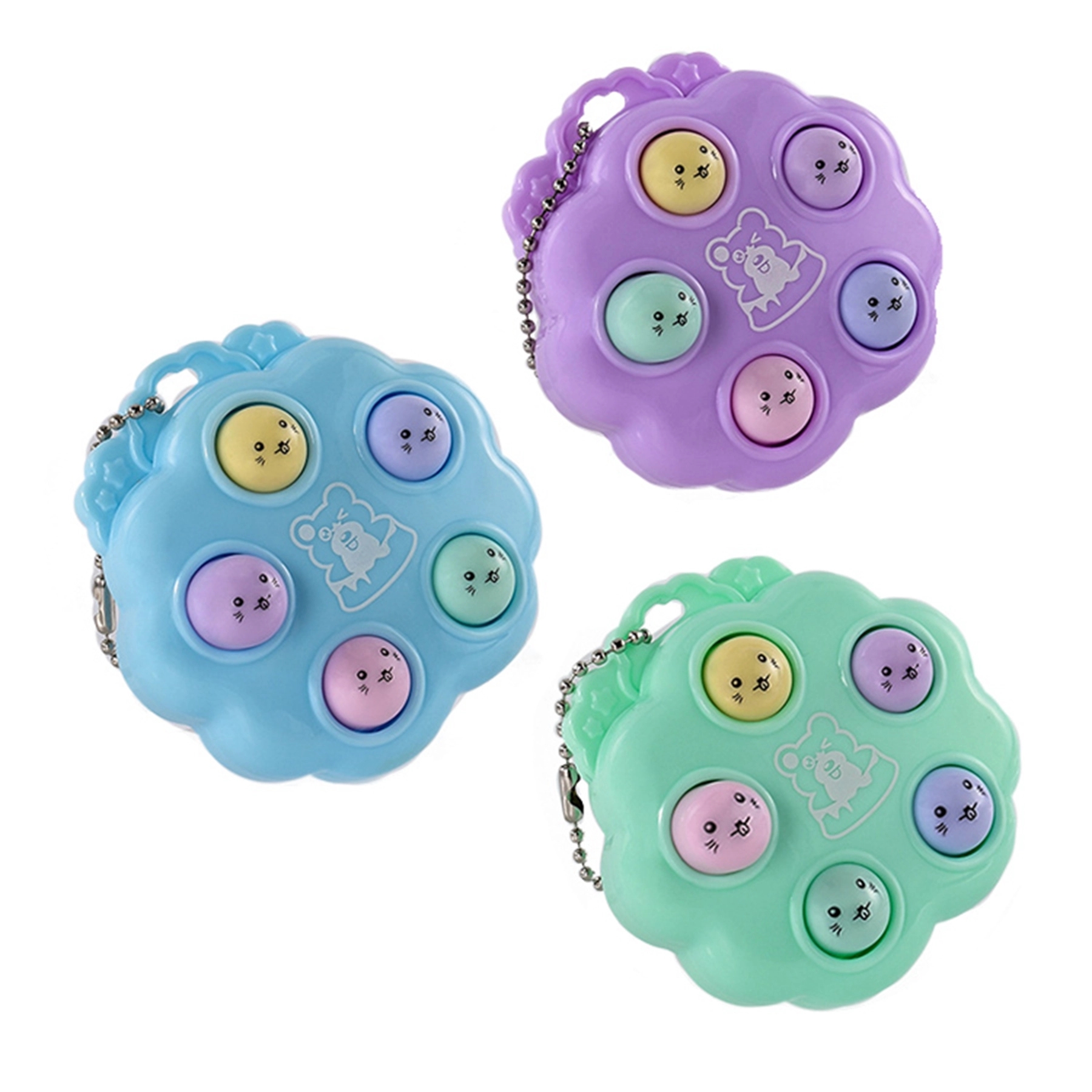 Colorful Push Pop Bubble Keychain Toy Pendant 14