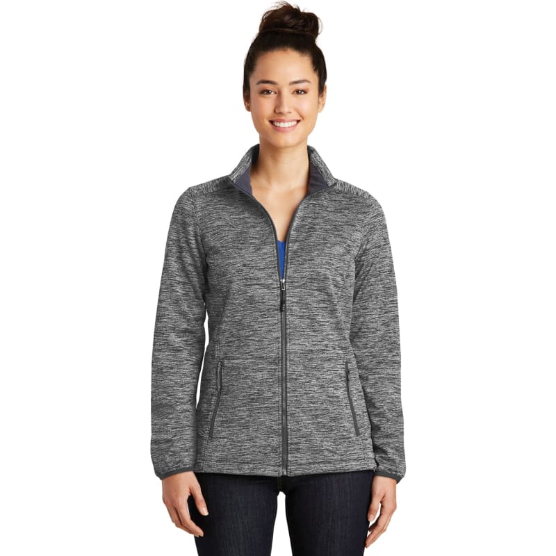 Sport-Tek Women's PosiCharge Electric Heather Soft Shell Jacket. 2