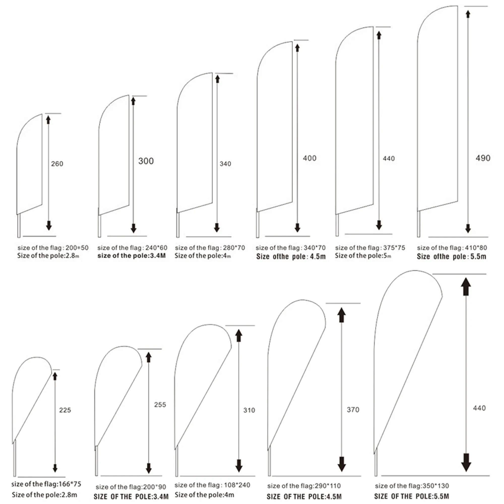 110" Custom Teardrop Feather Flags 2