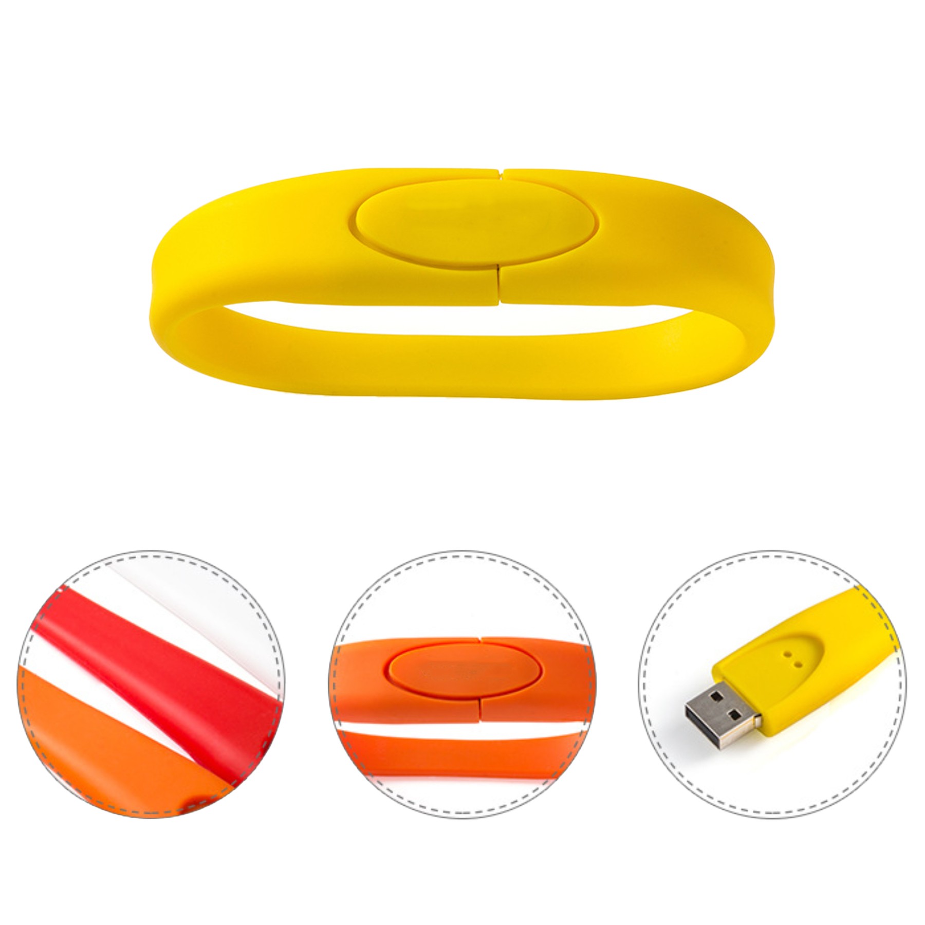 Two Points Silicone Flash Drive Bracelet 3
