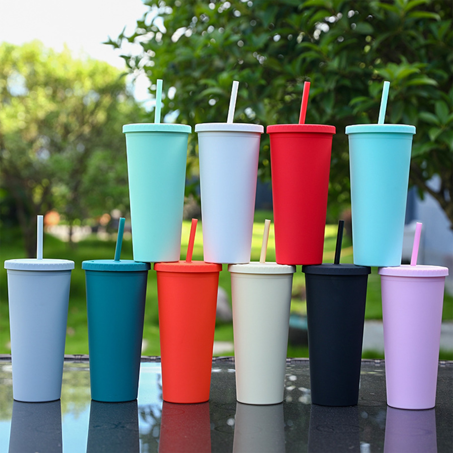 24oz Double Layer Straw Cup 2